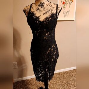 Elegant Black Lace Dress